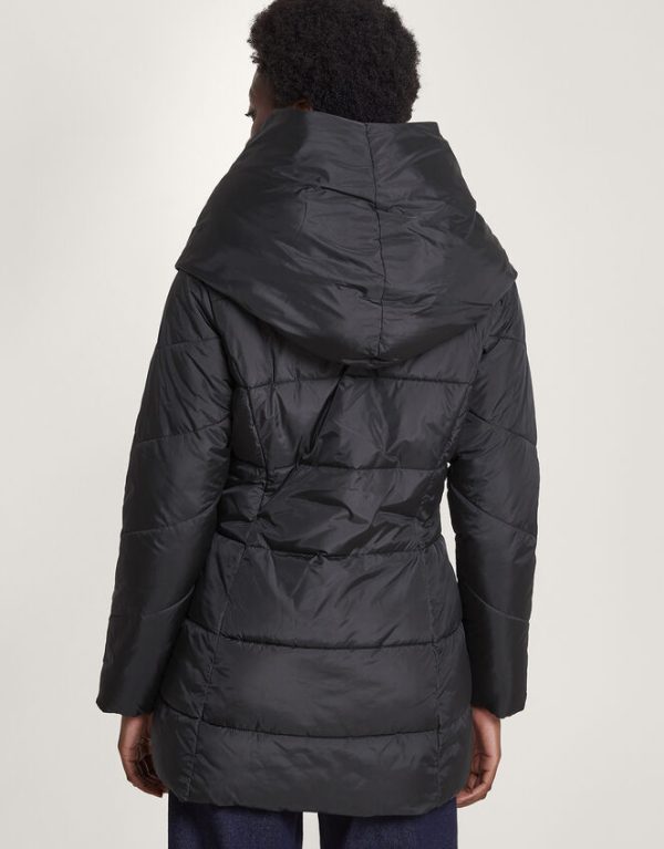 Monsoon Laura Padded Short Coat in Recycled Polyester Black - Image 3