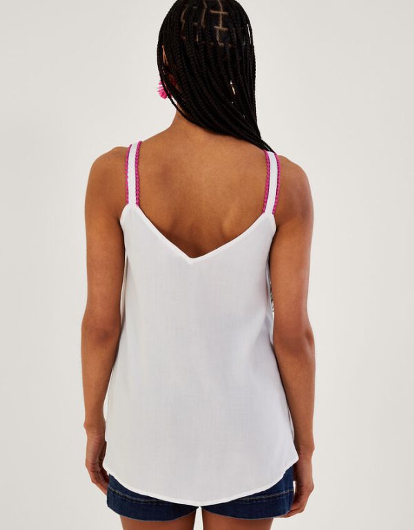 Monsoon Embroidered Cami Top Pink - Image 3