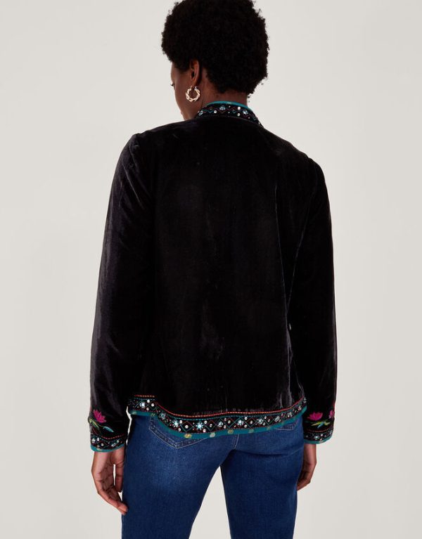 Monsoon Maeve Embroidered Jacket Black - Image 3