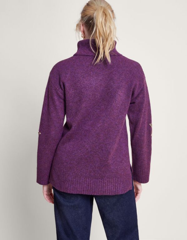 Monsoon Sophia Star Jumper Purple - Image 3