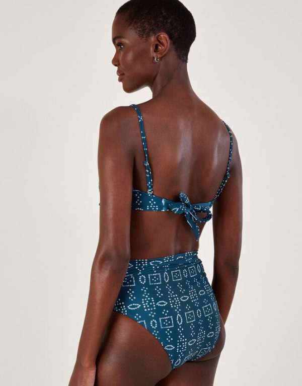 Monsoon Batik Dye Print Bikini Bottoms Blue - Image 3