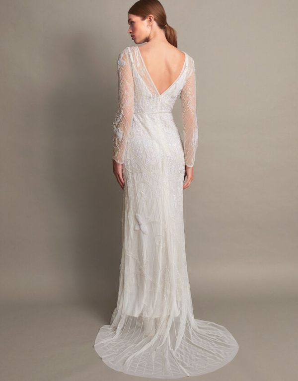 Monsoon Alexa Beaded Bridal Dress Ivory - Image 3