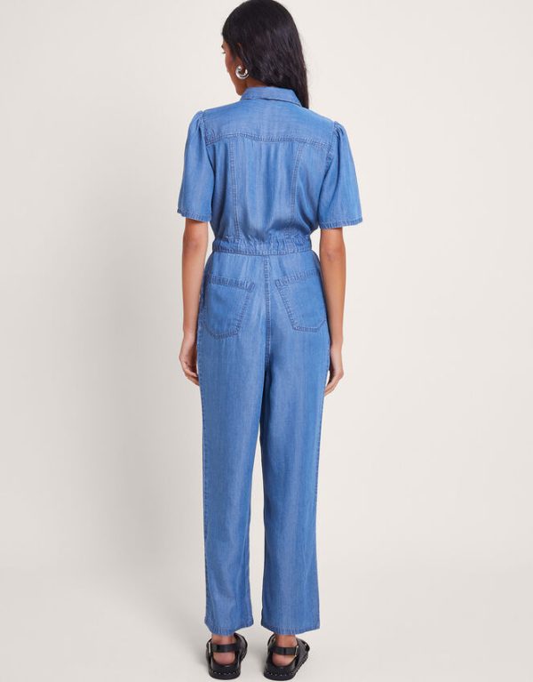 Monsoon Tara Denim Jumpsuit Blue - Image 4