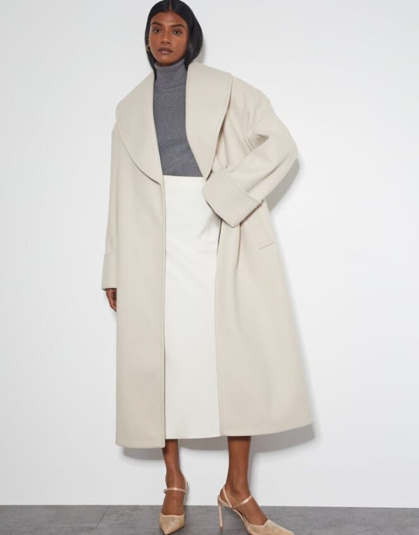 Monsoon Carrie Shawl Coat Ivory - Image 5