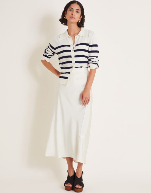 Monsoon Sybil Collar Stripe Cardigan Ivory - Image 5