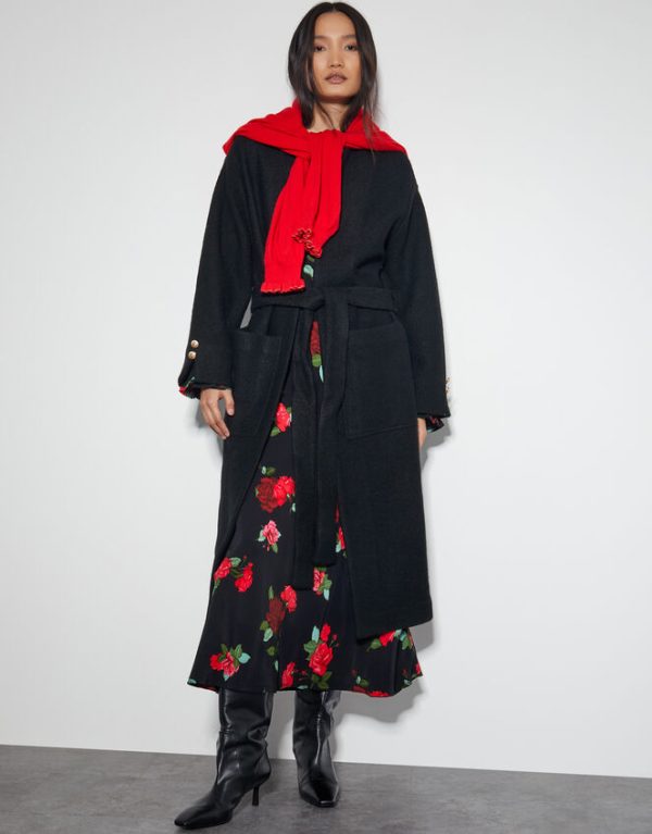 Monsoon Wendy Open Front Knit Coat Black - Image 5