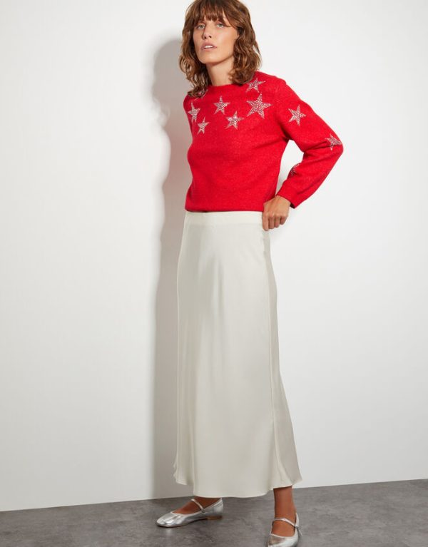 Monsoon Sabrina Embellished Star Jumper Red - Image 5