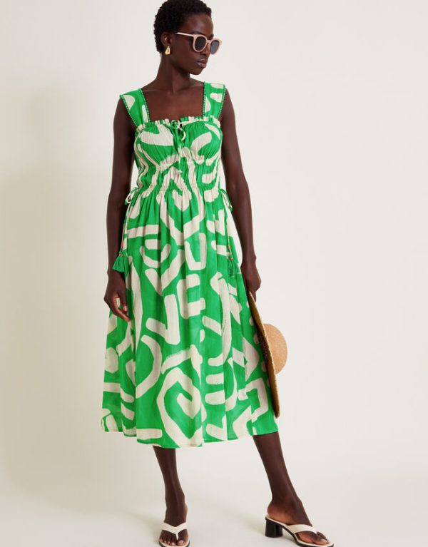 Monsoon Demi Abstract Print Sundress Green - Image 5