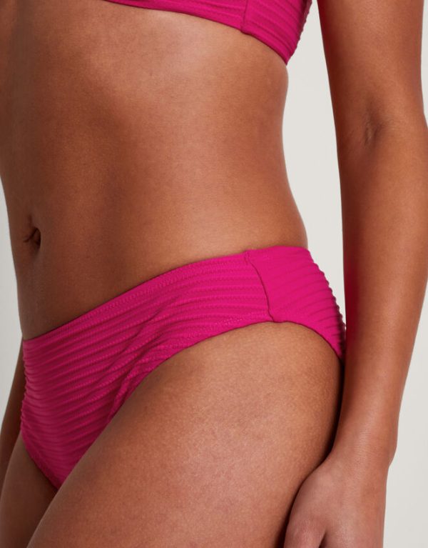 Monsoon Maria Ribbed Bikini Bottoms Pink - Image 4