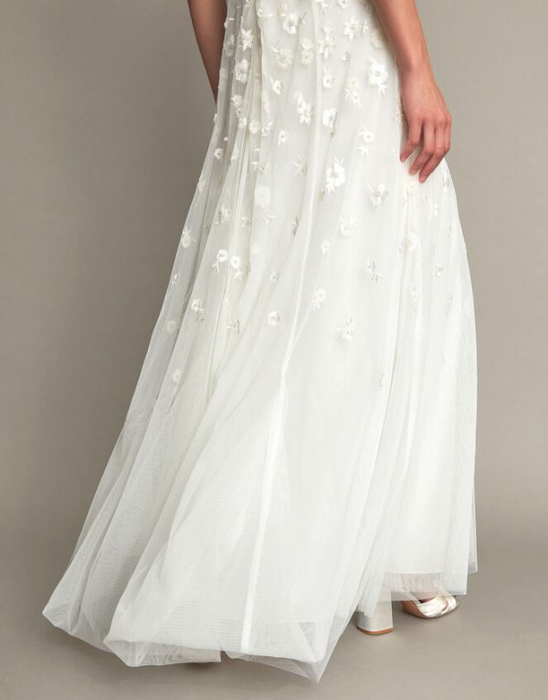 Monsoon Amelie Embroidered Bridal Dress Ivory - Image 4