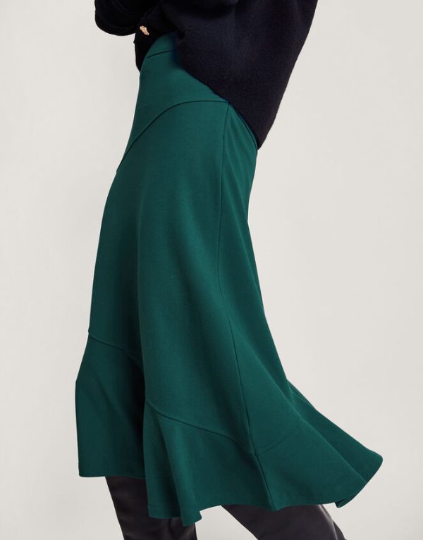 Monsoon Ava A-Line Ponte Skirt Green - Image 4