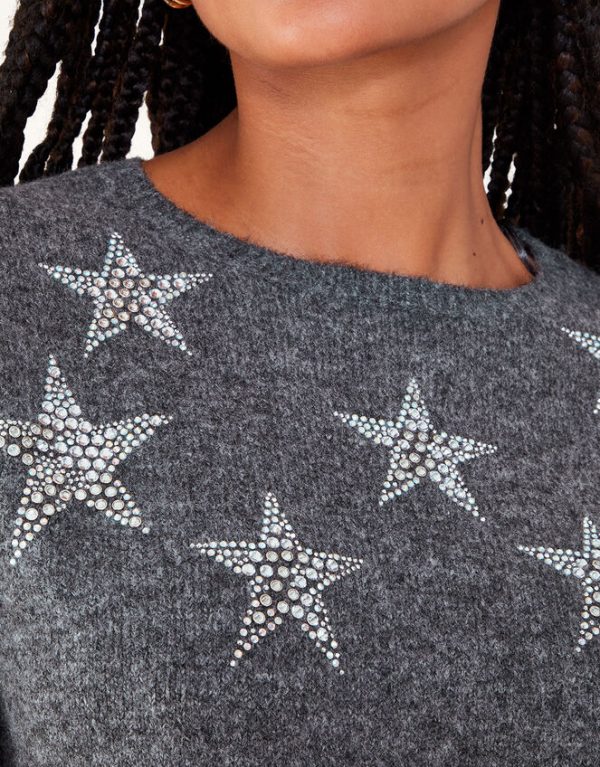 Monsoon Sabrina Star Jumper Grey - Image 5