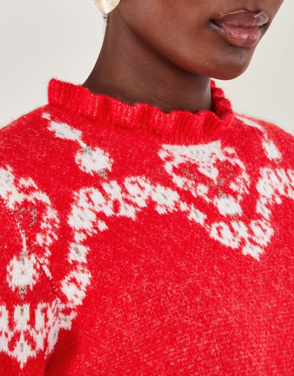 Monsoon Fabe Fair Isle Jumper Red - Image 4