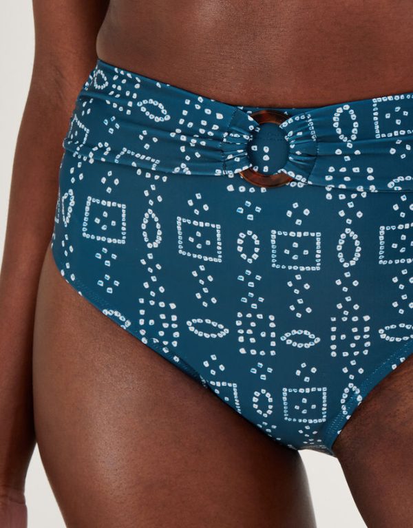 Monsoon Batik Dye Print Bikini Bottoms Blue - Image 4