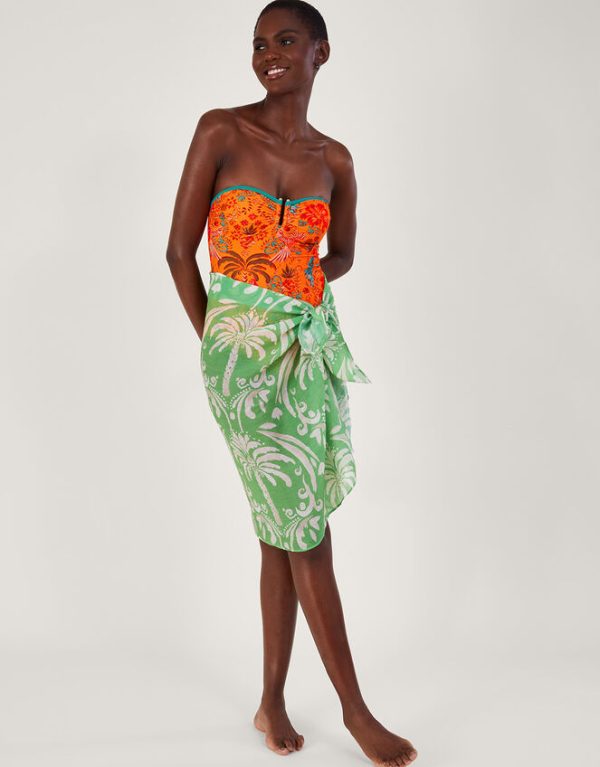 Monsoon Palm Print Swimsuit Orange - Image 4