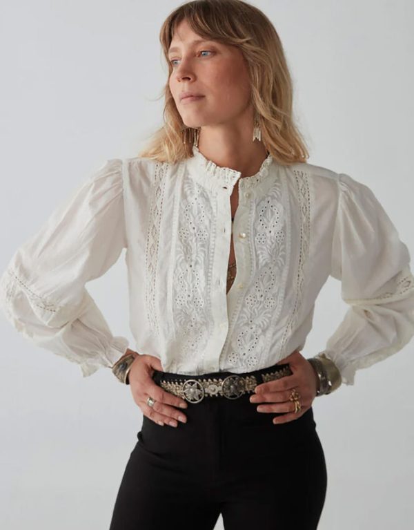 Monsoon Maison Hotel Emanuelle Embroidered Blouse Ivory - Image 7