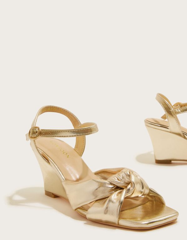 Monsoon Knot Front Wedges Gold