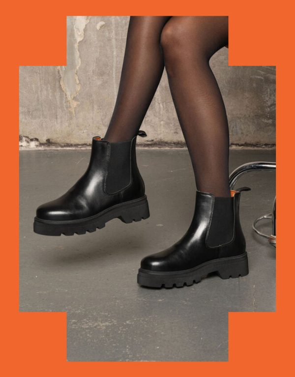 Monsoon Shoe The Bear Leather Chelsea Boots Black