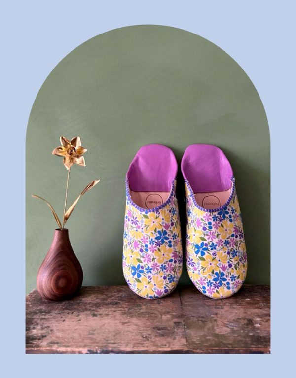 Monsoon Bohemia Design Liberty Print Babouche Slippers Purple