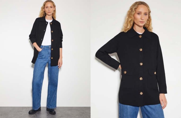 Monsoon Nina Knit Utility Jacket in Black: The Ultimate Wardrobe Staple