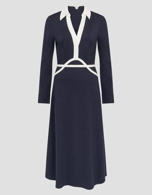 Monsoon Jay jersey collar midi dress blue - Image 5