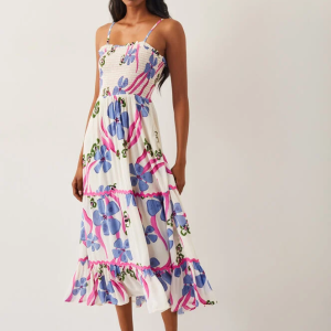 Monsoon Fiona floral bandeau midi dress ivory